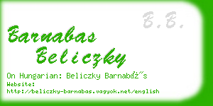 barnabas beliczky business card